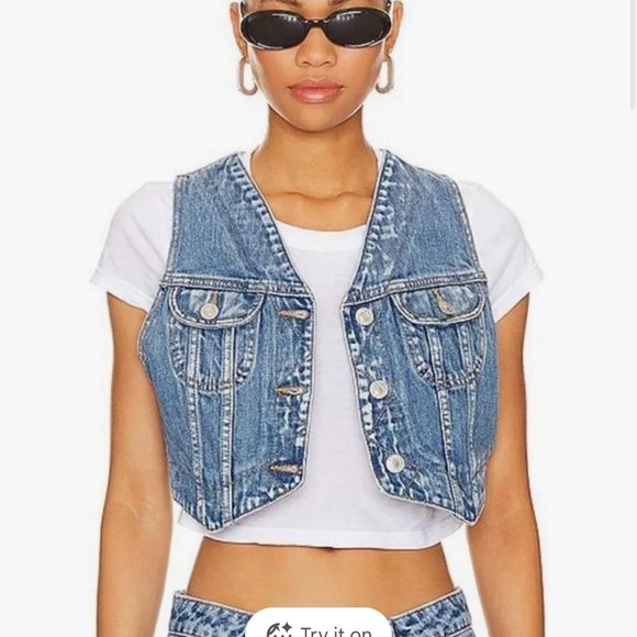 Re/Done Other - Re/Done Light Blue Washed Denim Vest